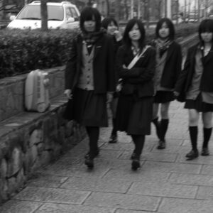 Skolepiger i Kyoto, Japan.