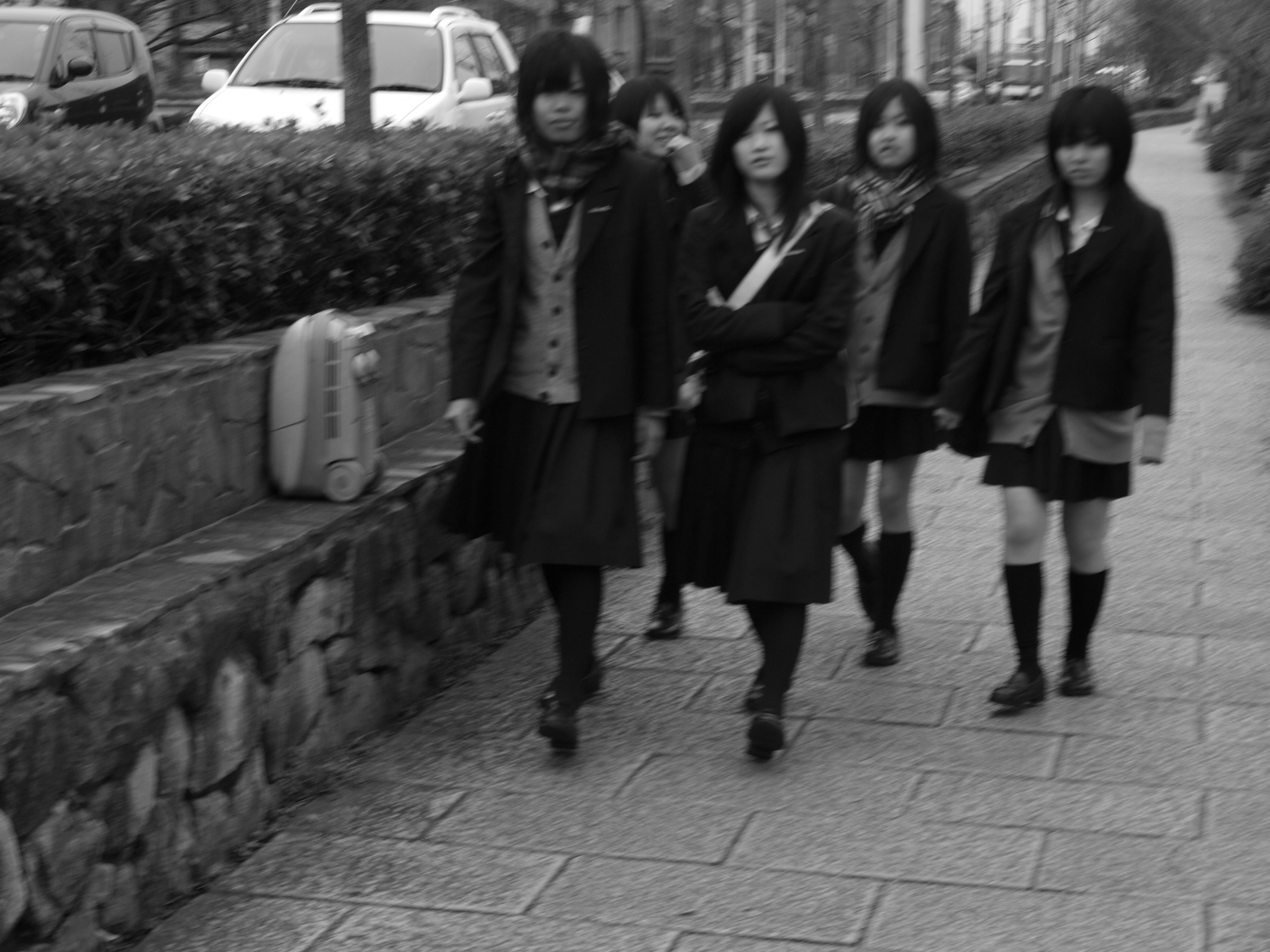 Skolepiger i Kyoto, Japan.